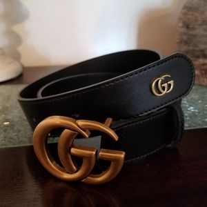 Gucci Double G gold buckle belt size 110
